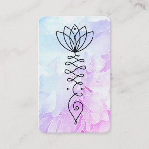 Carte De Visite *~* Yoga floral Fleur de tourbe de coeur Lotus Rei
