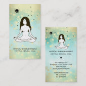 Carte De Visite *~* Yoga Goddess Celestial Moon Magic Boho 3e Eye (Devant / Derrière)