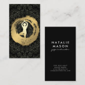 Carte De Visite Yoga Gold brossé Motif Mandala (Devant / Derrière)