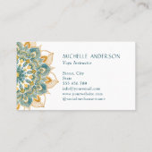 Carte De Visite Yoga Gold Mandala (Dos)