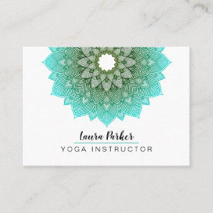 Carte De Visite Yoga holistique de mandala de méditation bleue