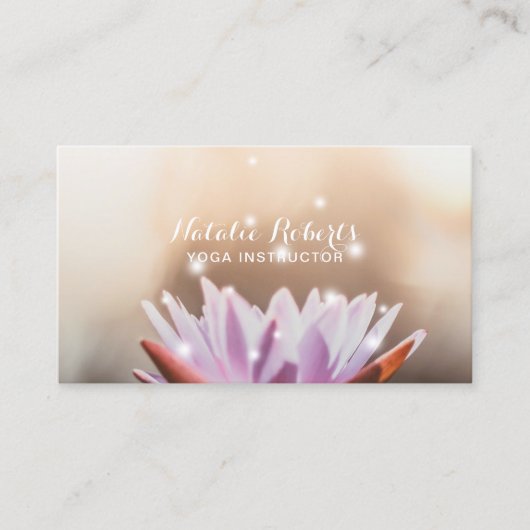 Carte De Visite Yoga Instructeur Élégant Lotus Flower Salon Spa (Devant)