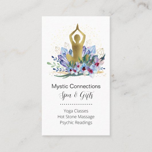 Carte De Visite Yoga Instructeur Energie Guérisseur Cristaux Reiki (Devant)