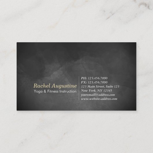 Carte De Visite Yoga Instructeur Méditation Black & Gold Symbole Z (Dos)
