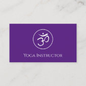 Carte De Visite Yoga Instructeur Om Symbole QR Code pourpre (Devant)