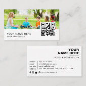 Carte De Visite Yoga instructeur QR Code (Devant / Derrière)