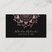 Carte De Visite Yoga Instructeur Rose Gold Mandala Flower (Devant)