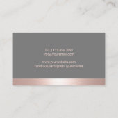 Carte De Visite Yoga Instructeur Rose Gold Warrior Pose Logo (Dos)