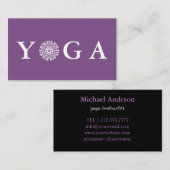 Carte De Visite Yoga Instructeur Style Vintage (Devant / Derrière)