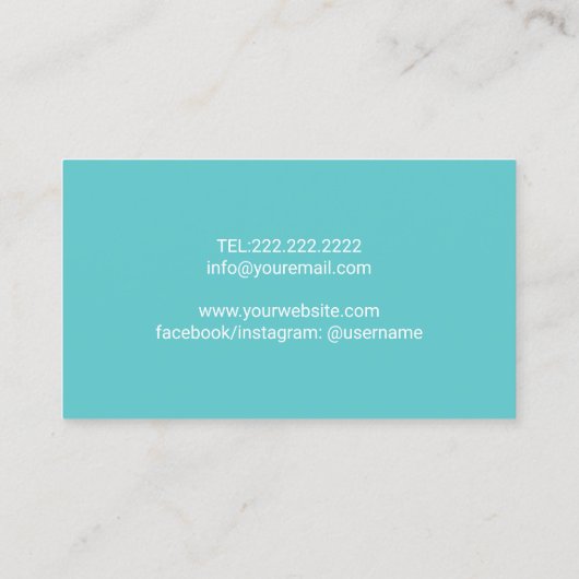Carte De Visite Yoga Instructeur Turquoise & Parties scintillant A (Dos)