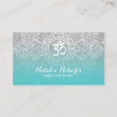 Carte De Visite Yoga Instructeur Turquoise & Parties scintillant A (Devant)