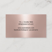 Carte De Visite Yoga Instructeur Vie Entraîneur Arbre Logo Rose Or (Dos)