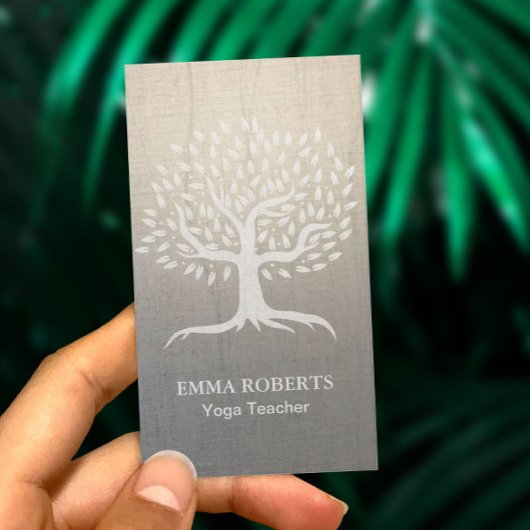 Carte De Visite Yoga Instructeur Wellness Tree Zen Linen Zen Vinta