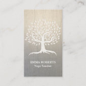 Carte De Visite Yoga Instructeur Wellness Tree Zen Linen Zen Vinta (Devant)