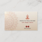 Carte De Visite Yoga Instructor Business | Calm Brown Mandala (Dos)