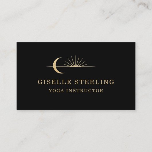 Carte De Visite Yoga Instructor Celestial Sun Moon (Devant)