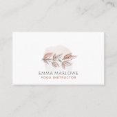 Carte De Visite Yoga Instructor Dusty Pink Botanical (Devant)