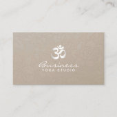 Carte De Visite Yoga Instructor Elegant Crème Floral (Devant)