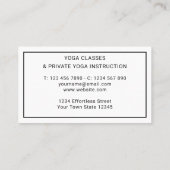 Carte De Visite Yoga Instructor Elegant Tree (Dos)