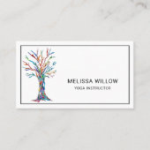 Carte De Visite Yoga Instructor Elegant Tree (Devant)