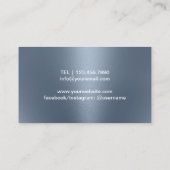 Carte De Visite Yoga Instructor Life Tree Elegant Dusty Blue (Dos)