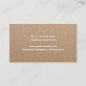 Carte De Visite Yoga Instructor Life Tree Rustic Kraft (Dos)