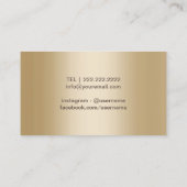 Carte De Visite Yoga Instructor Lotus Logo Turquoise & Or tendance (Dos)