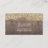 Carte De Visite Yoga Instructor Lotus Triangle Logo Gold Crackle (Dos)