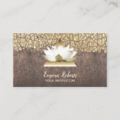 Carte De Visite Yoga Instructor Lotus Triangle Logo Gold Crackle (Devant)