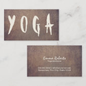 Carte De Visite Yoga Instructor Mediation Gras Texte Vintage (Devant / Derrière)