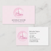 Carte De Visite Yoga Instructor Pilates Fitness Modern Namaste Bus (Devant / Derrière)