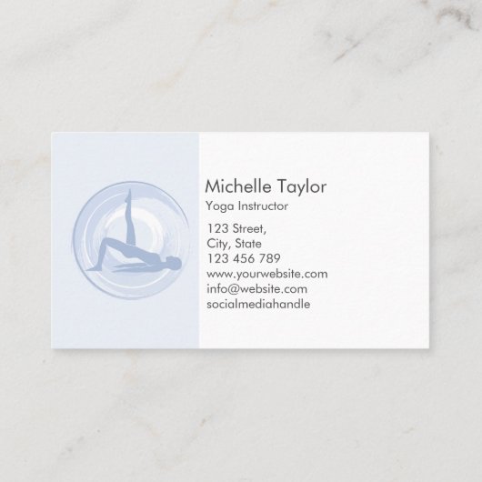 Carte De Visite Yoga Instructor Pilates Fitness Modern Namaste Bus (Dos)