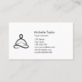 Carte De Visite Yoga Instructor Pilates Fitness Moderne Minimalist (Dos)