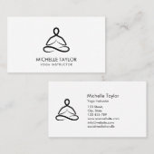 Carte De Visite Yoga Instructor Pilates Fitness Moderne Minimalist (Devant / Derrière)
