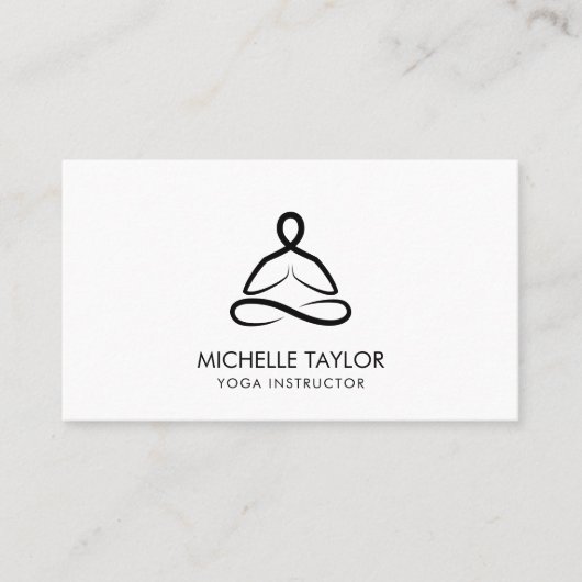 Carte De Visite Yoga Instructor Pilates Fitness Moderne Minimalist (Devant)