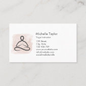 Carte De Visite Yoga Instructor Pilates Fitness Moderne Rose (Dos)