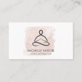Carte De Visite Yoga Instructor Pilates Fitness Moderne Rose (Devant)