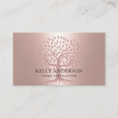 Carte De Visite Yoga Instructor Rose Gold Tree élégant (Devant)