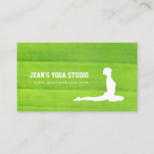 Carte De Visite Yoga Instructor Wellness Spa Nature Vert