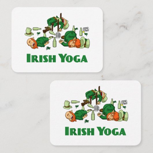 Carte De Visite Yoga Irlandais Drôle de la Saint-Patrick (Devant / Derrière)