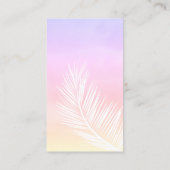 Carte De Visite Yoga jaune rose de coucher du soleil d'aquarelle (Dos)