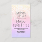 Carte De Visite Yoga jaune rose de coucher du soleil d'aquarelle (Devant)