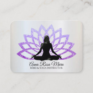 Carte De Visite *~* Yoga Lavender Lotus Woman Healing Energy