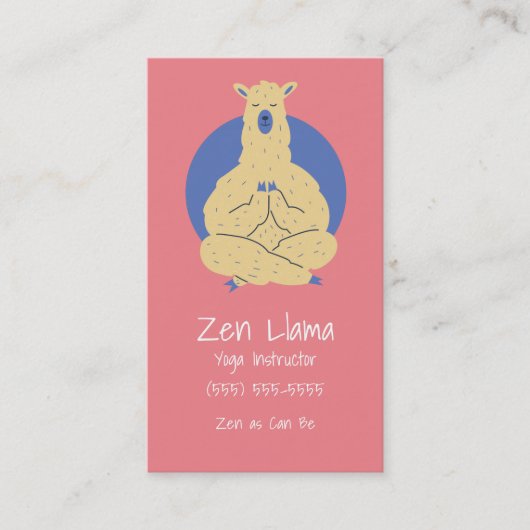 Carte De Visite Yoga Llama (Devant)