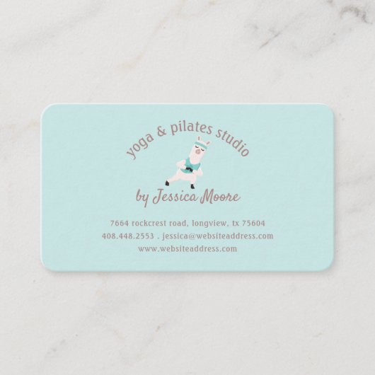 Carte De Visite Yoga Llamas & Pilates Fitness Studio Logo de l'ent (Devant)