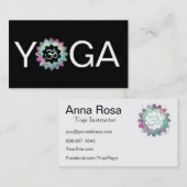 Carte De Visite *~* Yoga Lotus Aum OM Mandala Enseignant (Devant / Derrière)