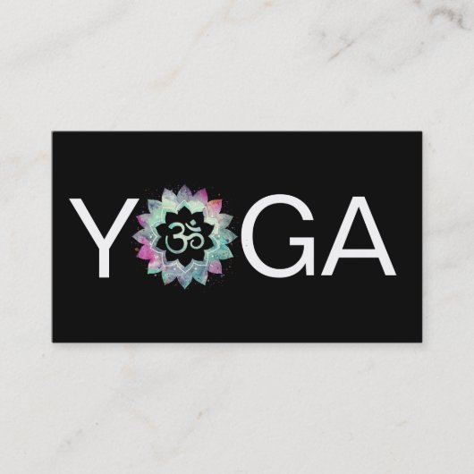 Carte De Visite *~* Yoga Lotus Aum OM Mandala Enseignant (Devant)