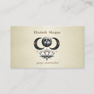 Carte De Visite Yoga Lotus Lune Professionnel