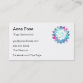 Carte De Visite ~* Yoga Lotus Mandala Enseignant Instructeur Aum O (Dos)