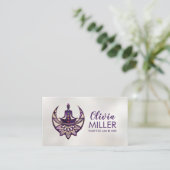 Carte De Visite Yoga Lotus Moon - Violet profond (Debout devant)